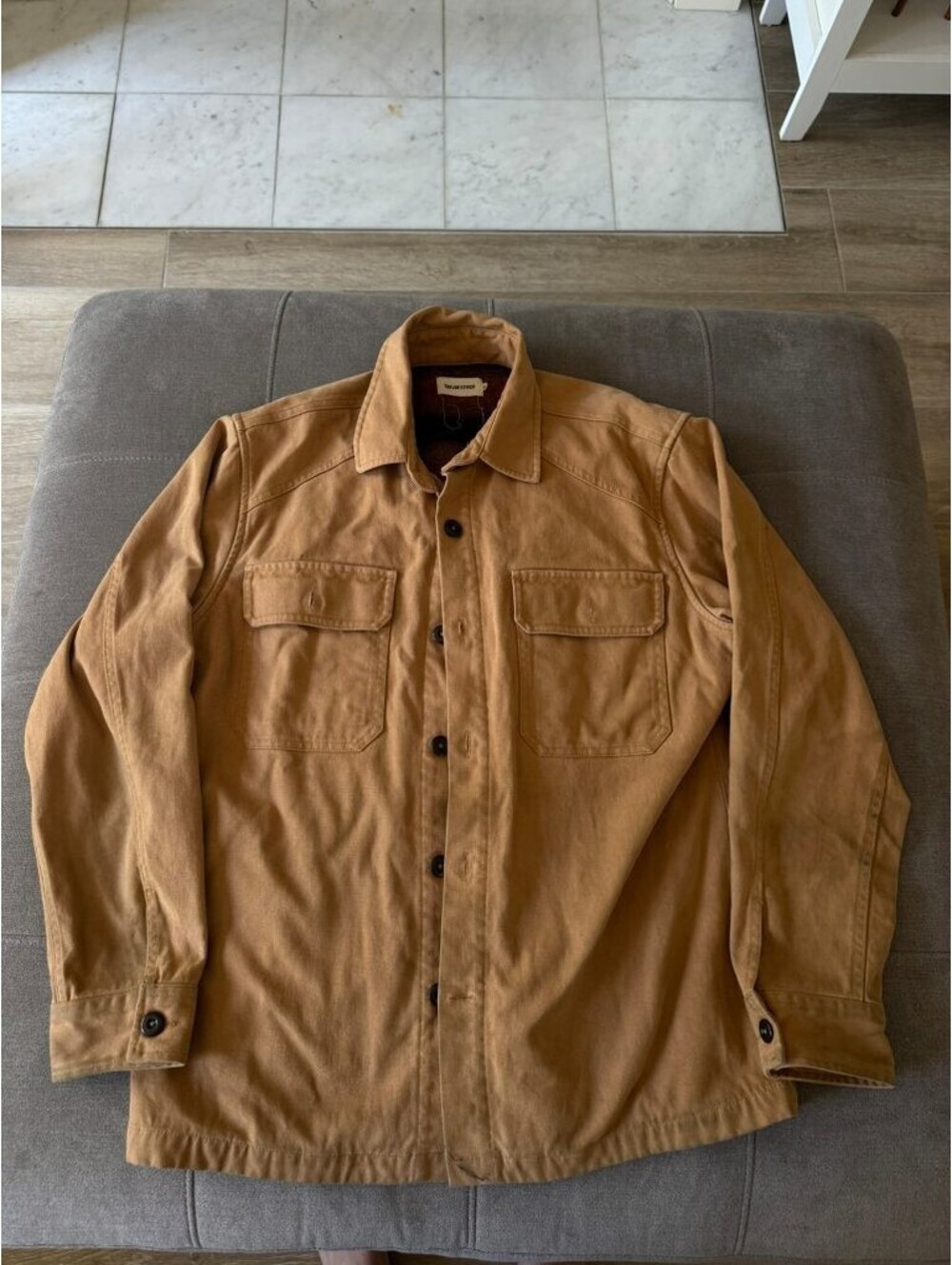 Taylor Stitch Boss Duck Blanket Lined Shirt Jacket Tan 42